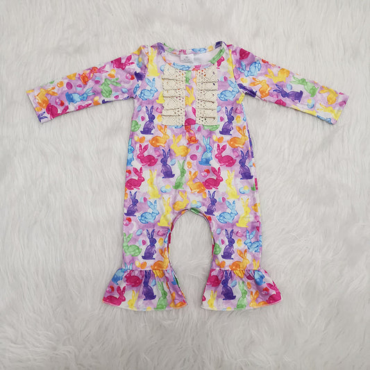 Easter tie dye bunny rompers