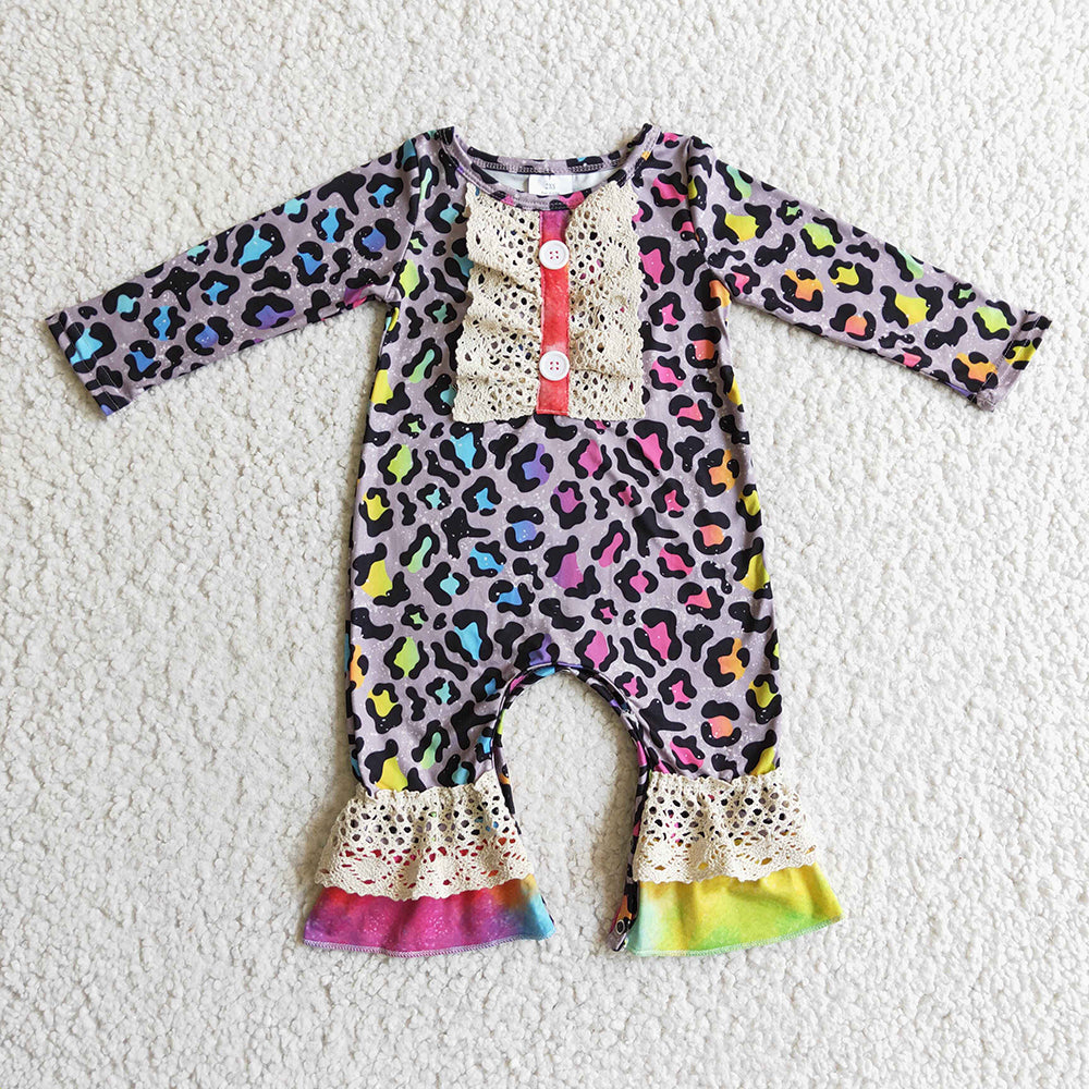 Baby Girls Colorful Leopard Rompers