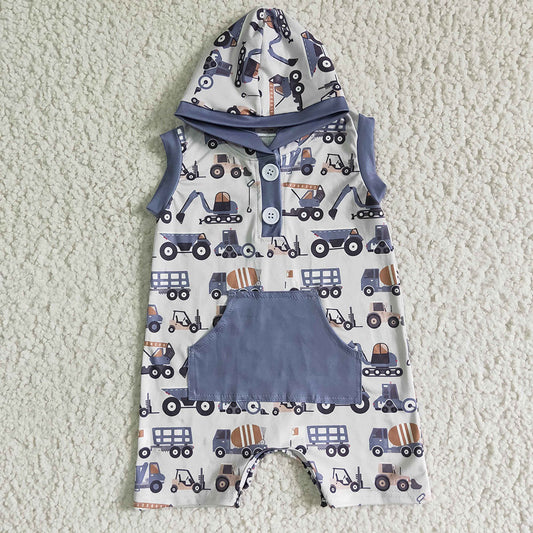 Baby boys summer Construction rompers