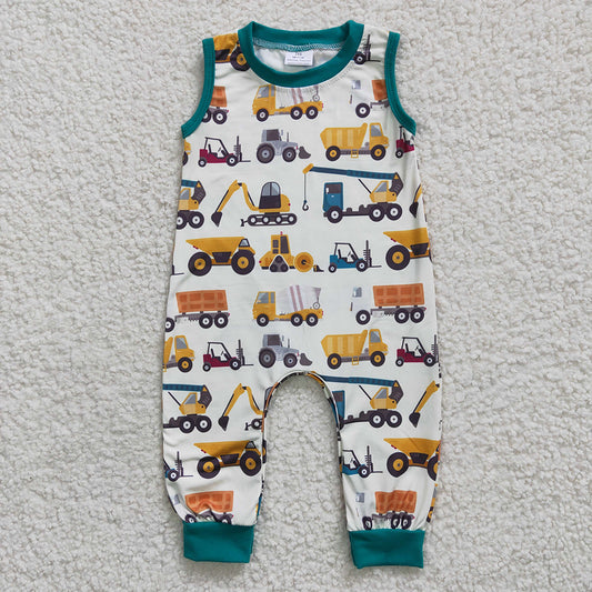 Baby Boys Truck Sleeveless Rompers