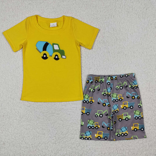 Baby Boys Cement Mixer Summer Shorts Sets