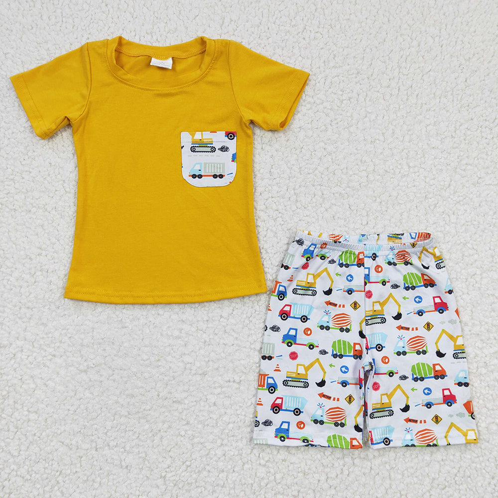 Baby Boys Excavator Pockets shorts sets