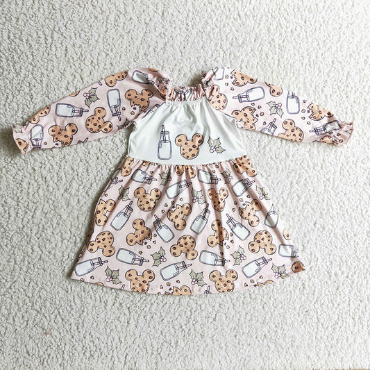 Baby girls cookie milk Christmas dresses