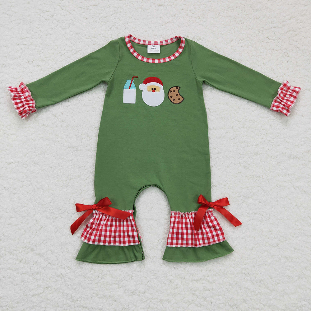 Baby Girls Christmas santa milk cookie rompers