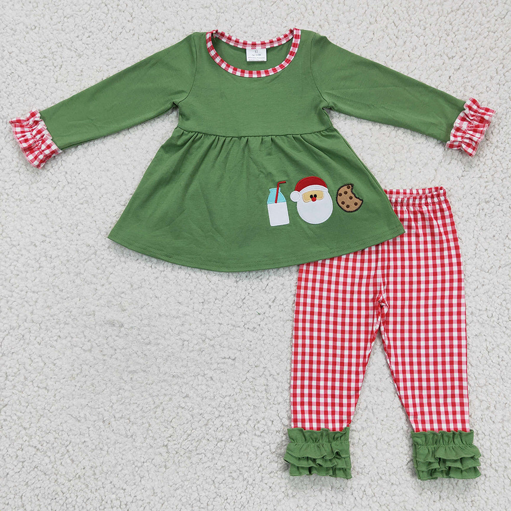 Baby Girls Christmas Santa Cookie Pants Clothes Sets