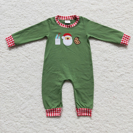 Baby Boys Christmas santa milk cookie rompers