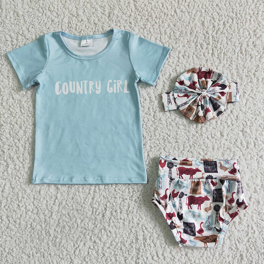 Baby girls summer Country girl bummie sets(can choose headband here)