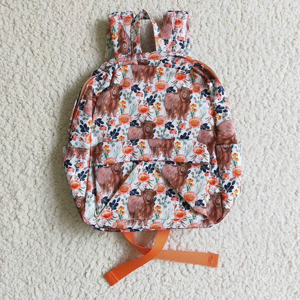 Orange Flowers Cow Heifer back bags