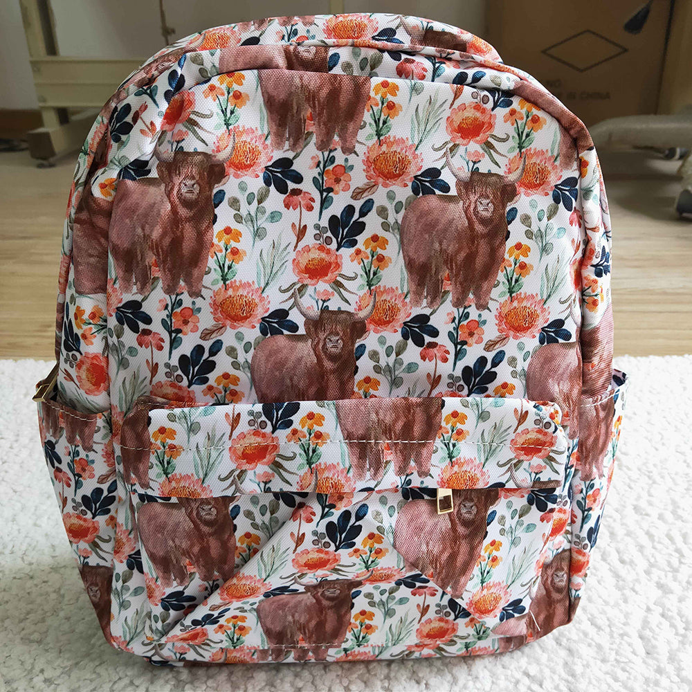 Orange Flowers Cow Heifer back bags