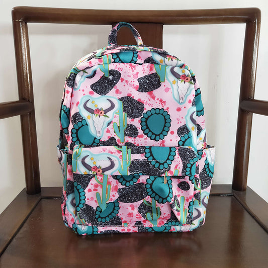 Kids Children Western Turquoise Cactus Back Bags