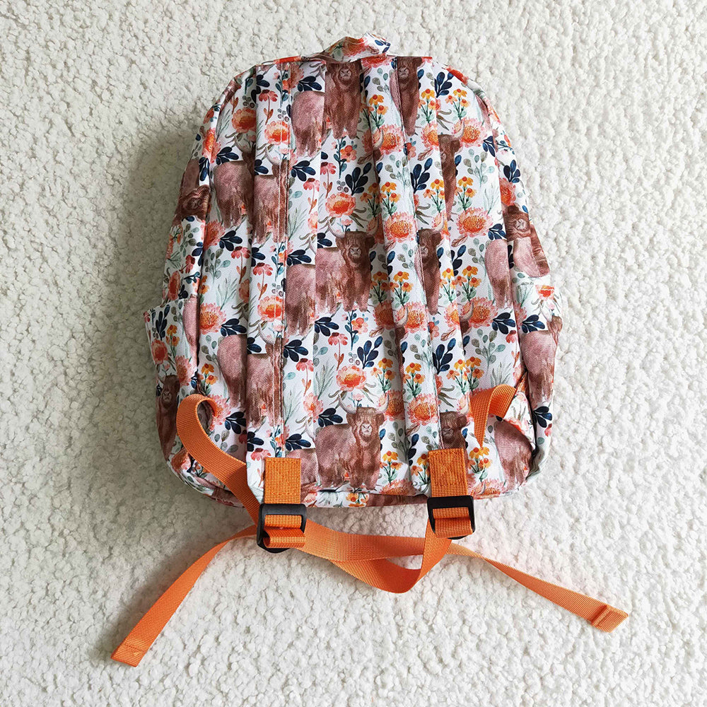 Orange Flowers Cow Heifer back bags