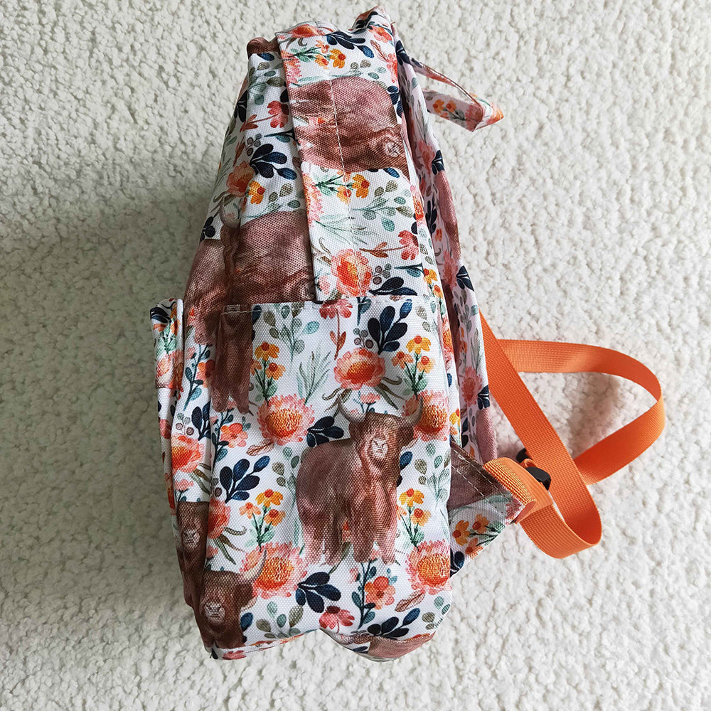 Orange Flowers Cow Heifer back bags