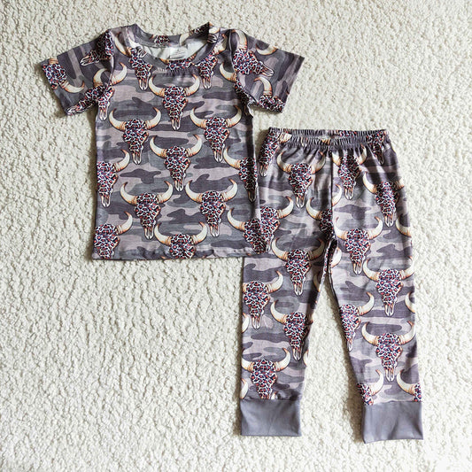 Baby boys cow camo pajamas clothes sets