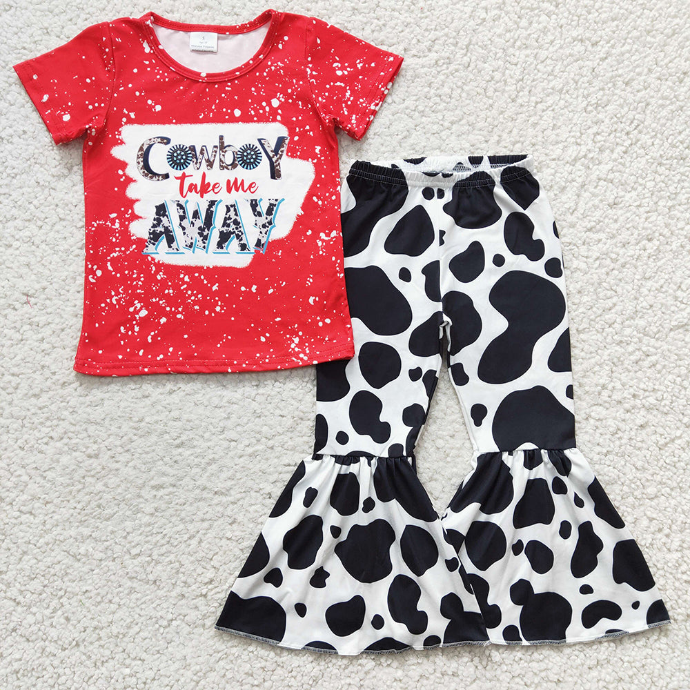 Baby Girls Red Cowboy Take Me Away Western Clothes Sets