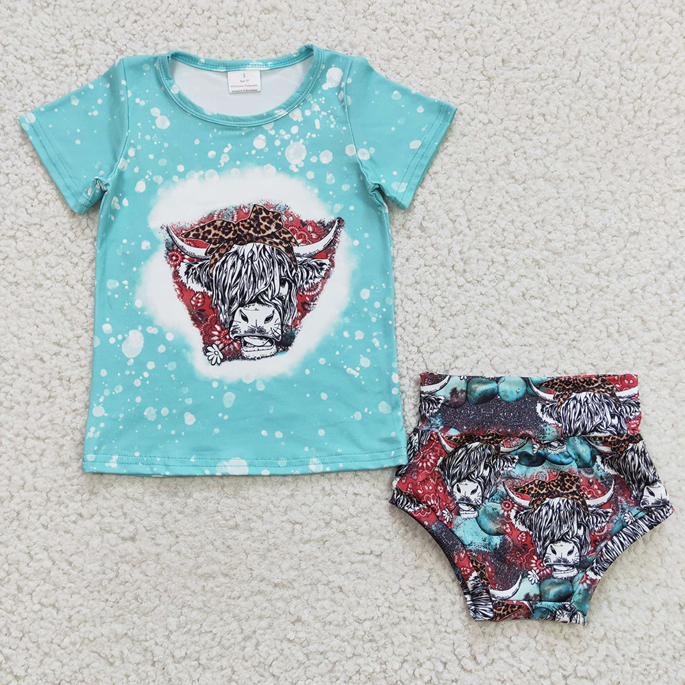 Baby Kids Cow Western Bummie Sets