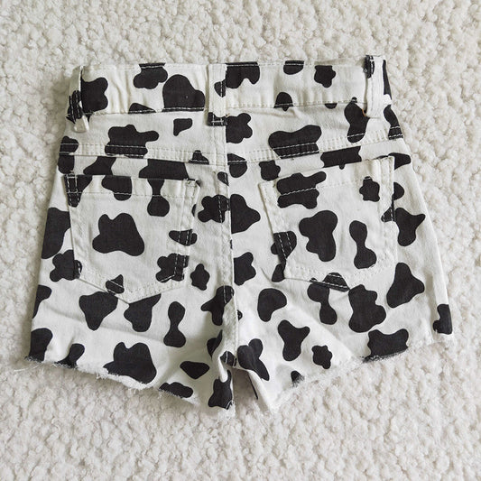 Baby Girls cow print summer denim shorts