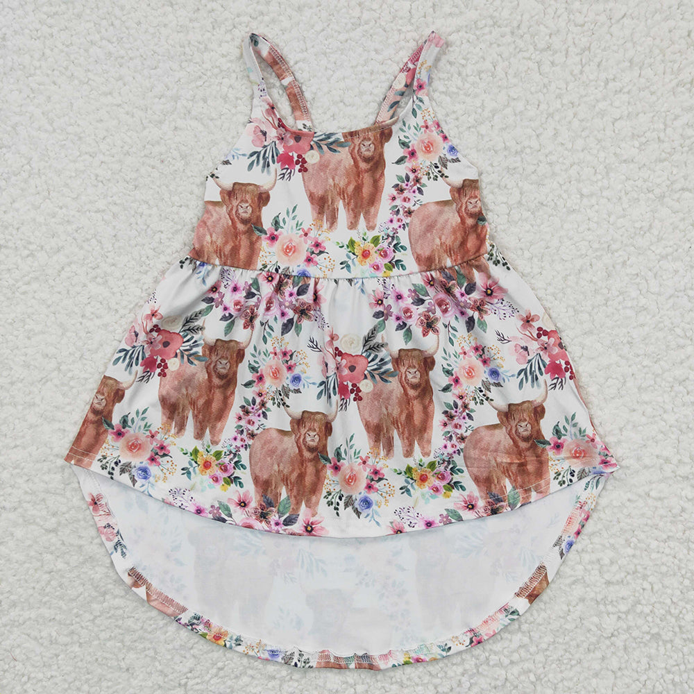 Baby Girls Highland Cow Hi-low Tops