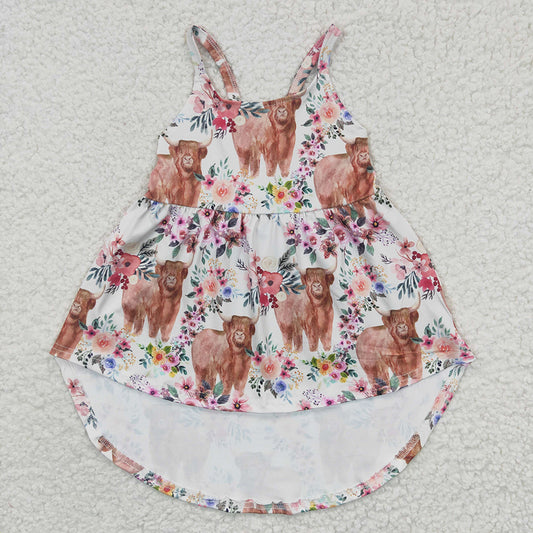 Baby Girls Highland Cow Hi-low Tops