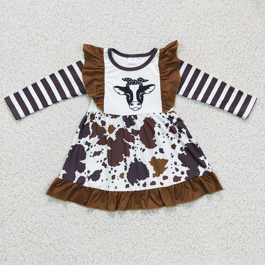 Baby girls western cow knee length dresses