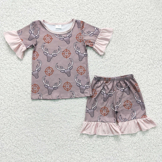 Baby Girls summer cow western shorts sets