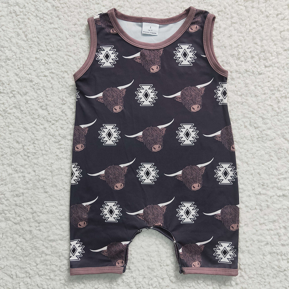 Baby Infant Longhorn Summer Western Rompers