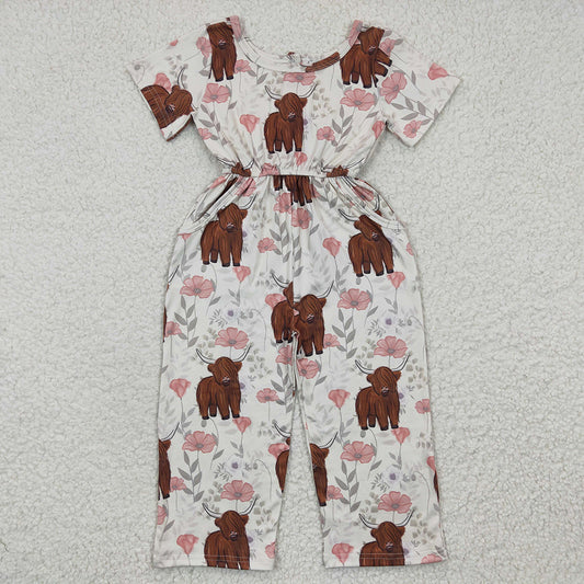 Baby Girls Highland Cow Western Jumpsuits