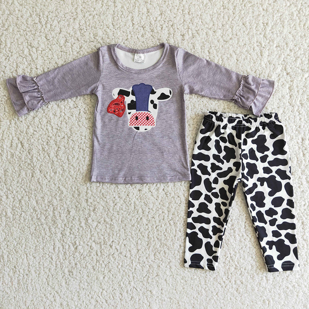 Girls cow print legging sets