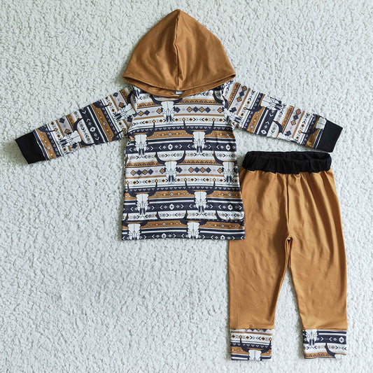 Halloween baby boys aztec hooded fall clothes