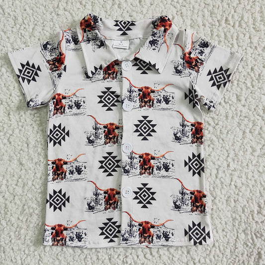 Baby Boys western cow button up shirts 5