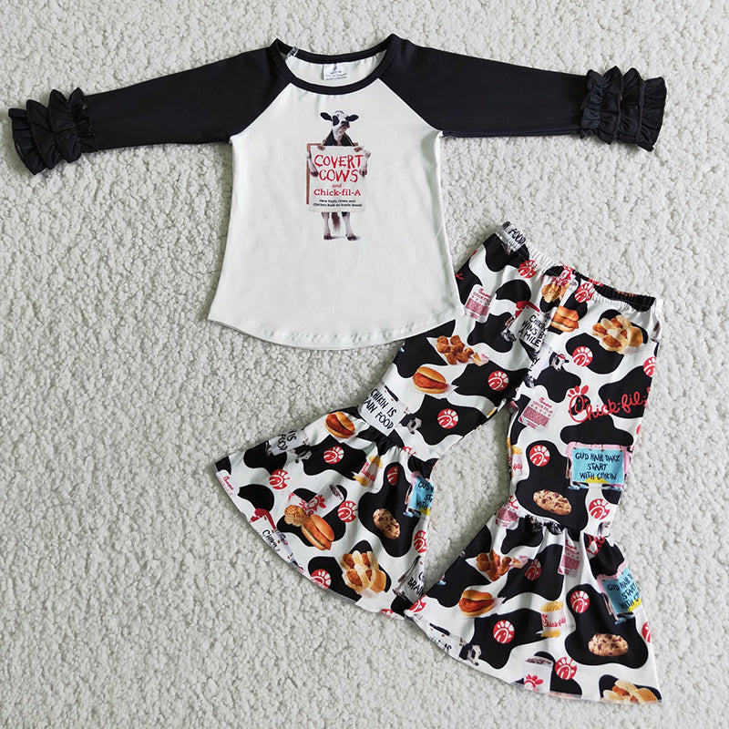 Baby girls cow outfits heifer clothing sets