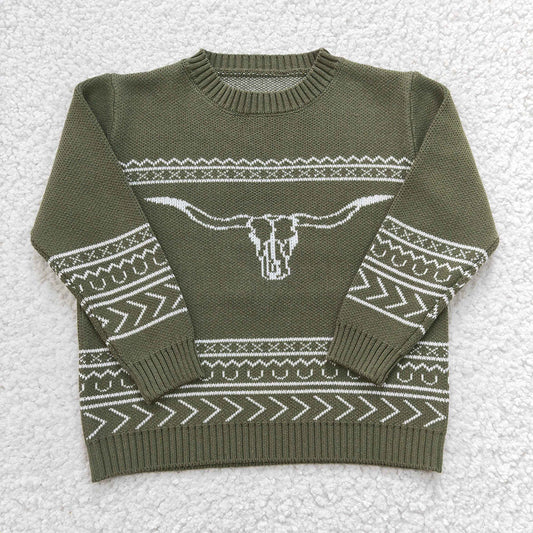 Baby Children Western Cow woolen sweaters