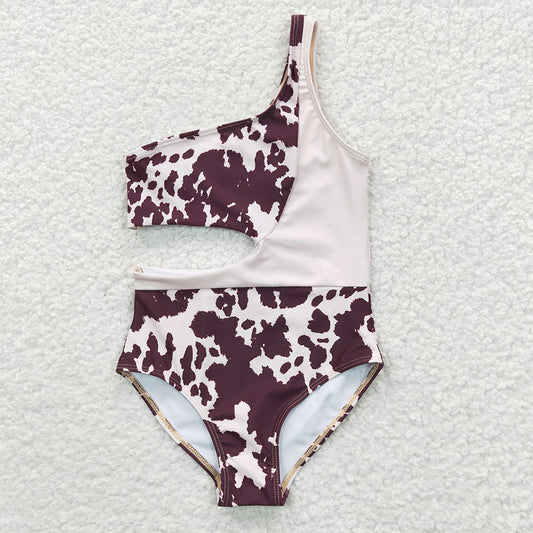 Baby Girls Cow Print One Pieces Swimsuits