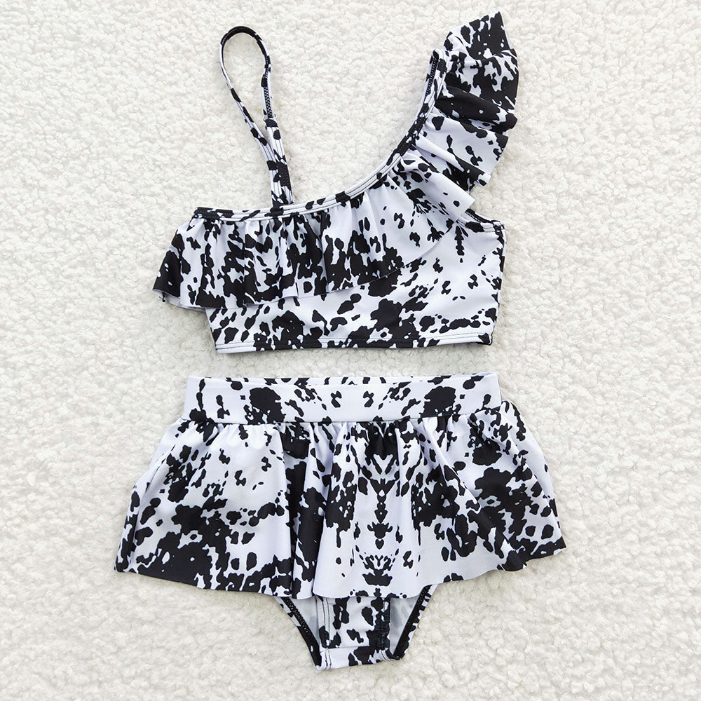 Baby Girls Summer Cow Print Two Pieces Swimsuits