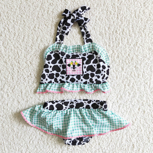 Baby Girls summer western farm cow 2pcs swimsuits
