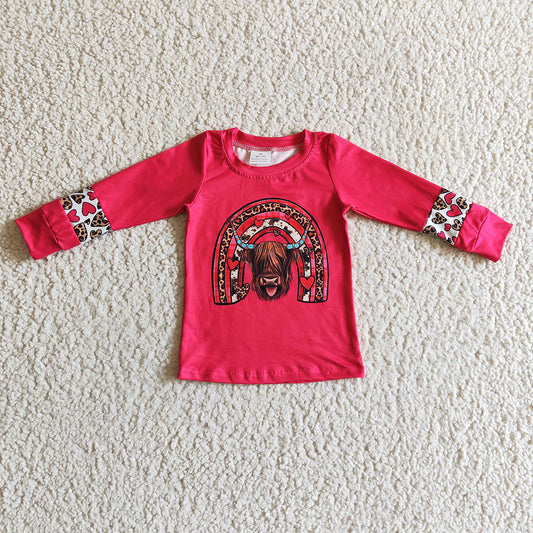Baby Boys Western Hotpink Cow Long Sleeve shirts tops