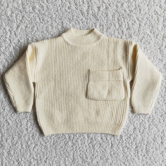 White pocket Sweater