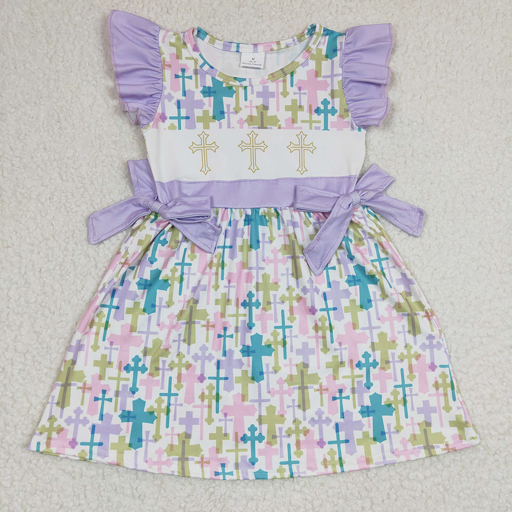 Baby Girls Easter Cross Knee Length Dresses