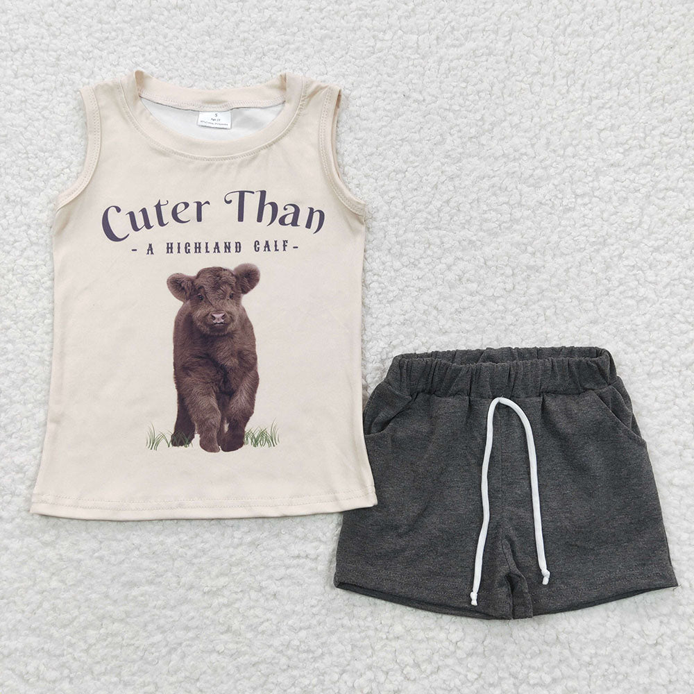 Baby Boys Cuter Than A Highland Cuff Tee Shirts Shorts Sets