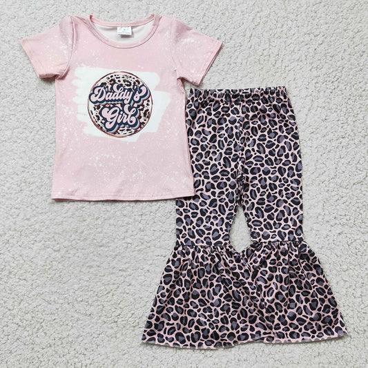 Baby Girls Daddy's Girl Leopard Pink Clothes Sets