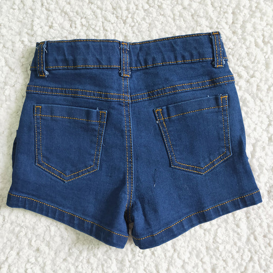 Baby Girls blue color summer denim shorts 1