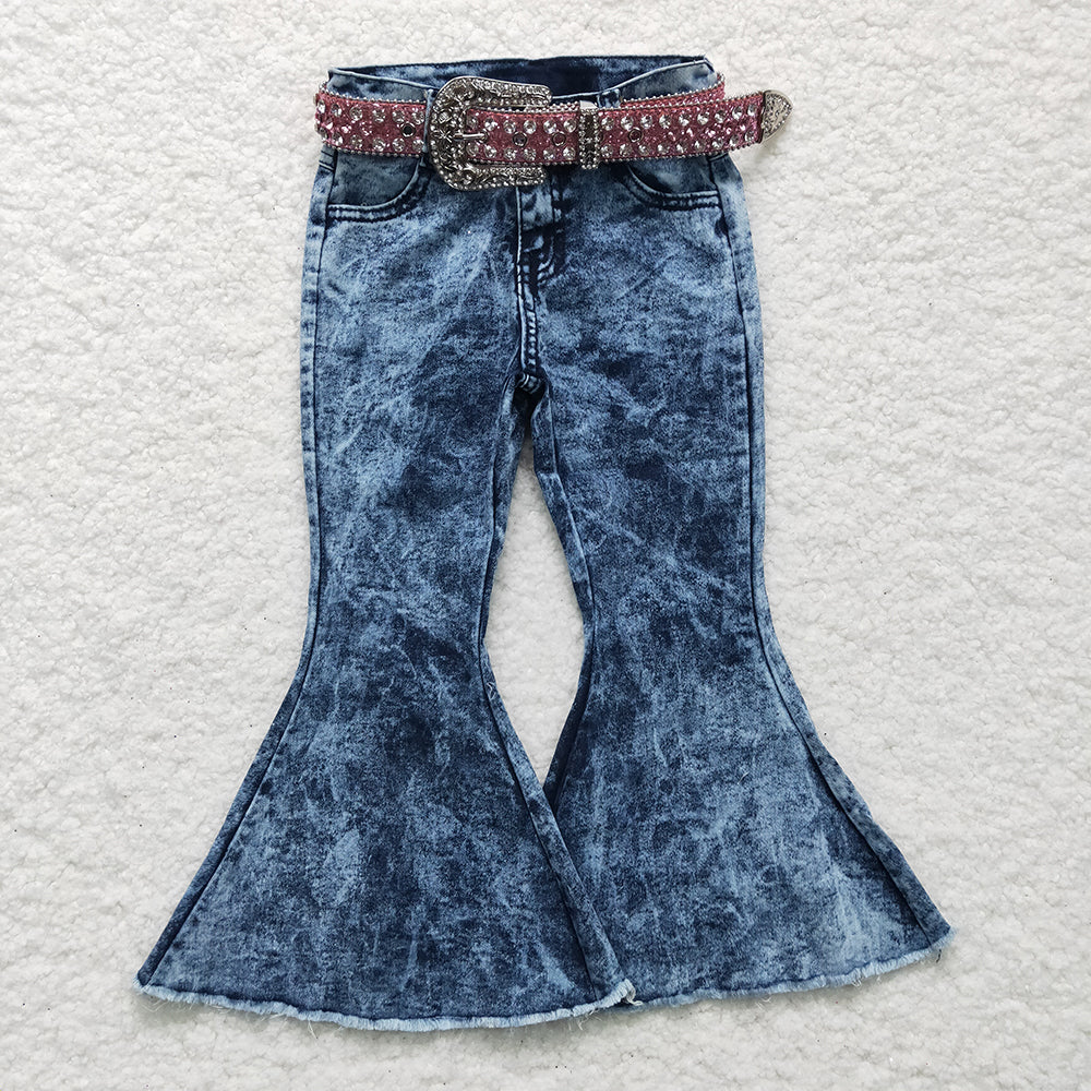 Kids Navy Blue Soft Denim Pants Jeans(can choose belts here)