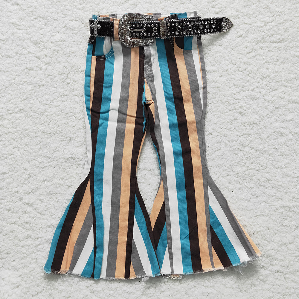 Children Blue Stripe Denim Jeans Pants (can choose belts here)