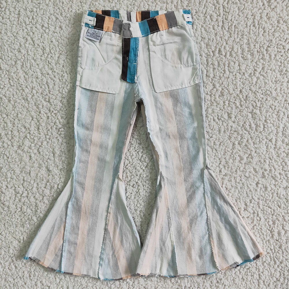 Children Blue Stripe Denim Jeans Pants (can choose belts here)