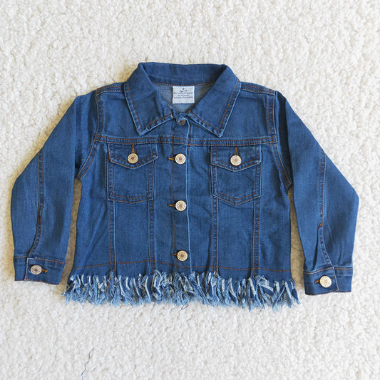 Denim ruffle jacket