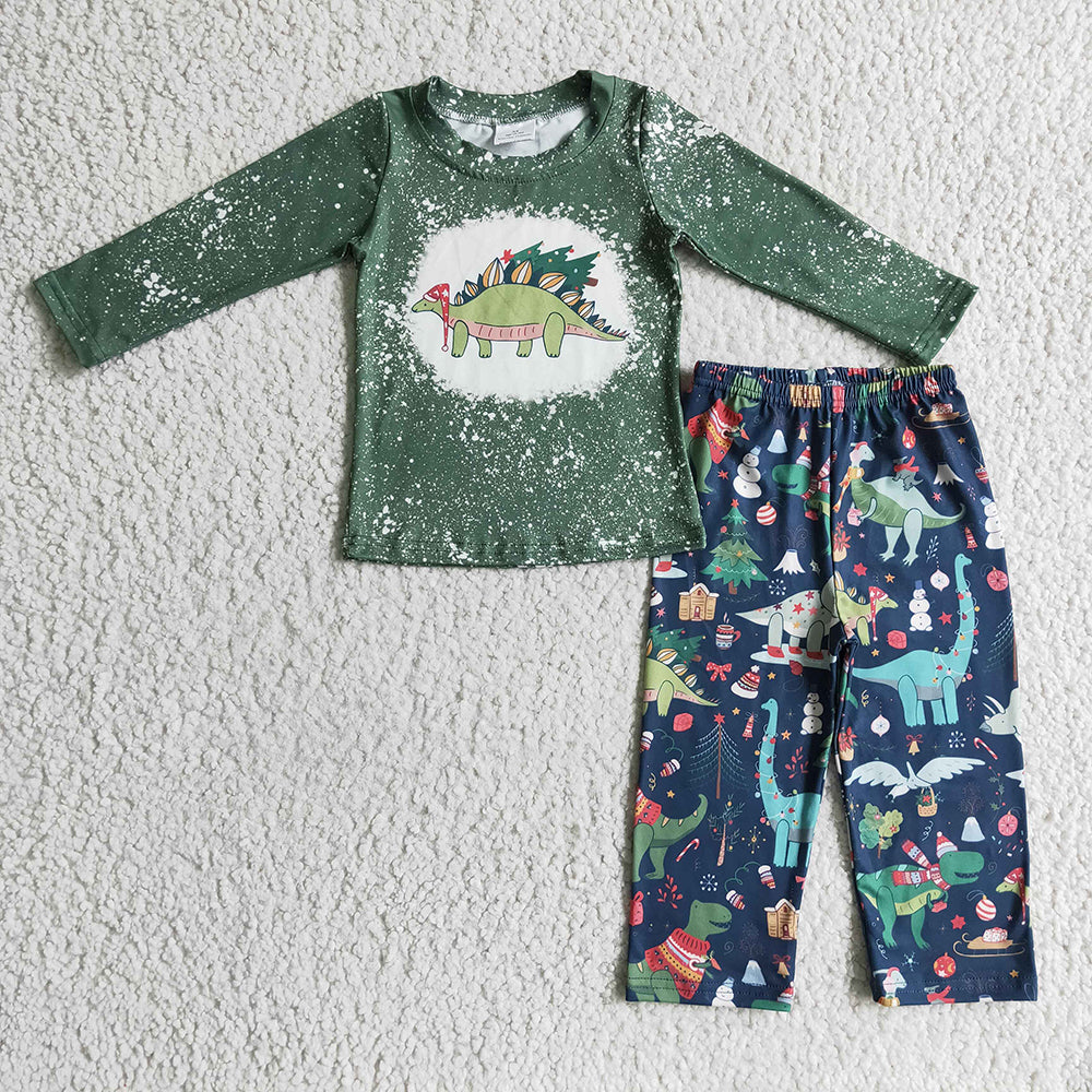 Baby boys dinosaur Christmas pants sets