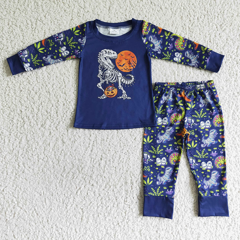 Halloween baby boys dinosaur holiday pajamas