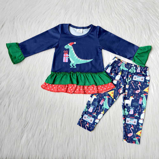 Christmas Dinosaur legging sets-Promotion