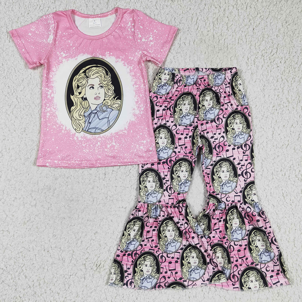 Baby Girls Singer Music Pink Bell Pants sets