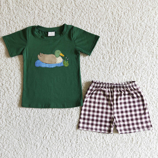 Baby boys summer duck shorts shorts sets(embroidered)