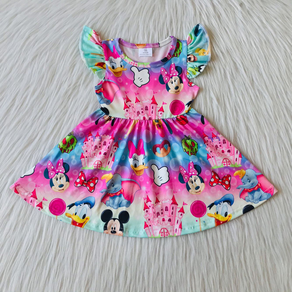 Cartoon flutter sleeve dress